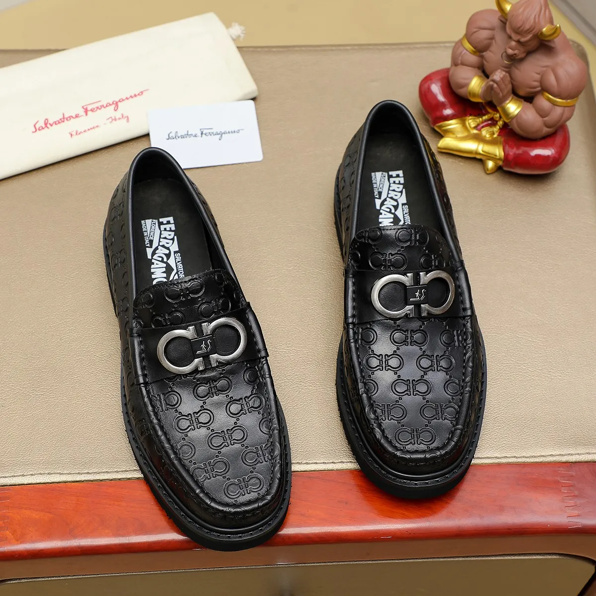 Men's shoes 💰500 Ferragamo [Ferragamo] top imported suit men's shoes 💯Original copy of the official website, product materials: selected imported embossed calfskin + luxury hardware buckle accessories ~ imported water-dyed cow 🐂 leather lining. Strong three-dimensional visual effect, original combination outsole, multiple colors available😘 Size: 38-44 (.45.46.4. Customized)